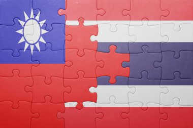 Tayland ve Tayvan ulusal bayrak ile bulmaca