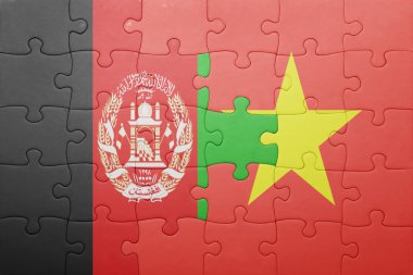 vietnam ve Afganistan Ulusal bayrak ile bulmaca