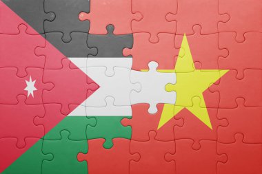 vietnam ve Ürdün ulusal bayrak ile bulmaca