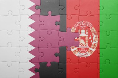 Afganistan ve Katar ulusal bayrak ile bulmaca
