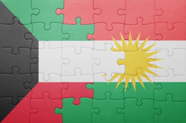 kurdistan ve Kuveyt ulusal bayrak ile bulmaca