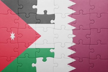 Katar ve Ürdün ulusal bayrak ile bulmaca