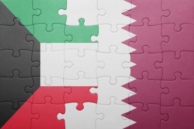 Kuveyt ve Katar ulusal bayrak ile bulmaca