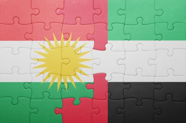 Birleşik Arap Emirlikleri ve Kürdistan ulusal bayrak ile bulmaca