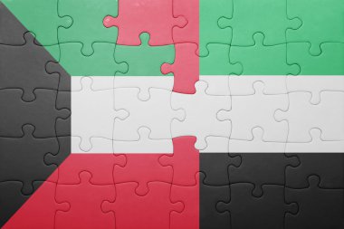 Birleşik Arap Emirlikleri ve Kuveyt ulusal bayrak ile bulmaca