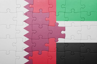 Birleşik Arap Emirlikleri ve Katar ulusal bayrak ile bulmaca