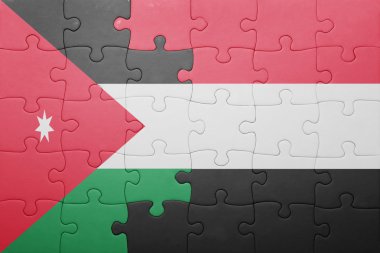 yemen ve Ürdün ulusal bayrak ile bulmaca