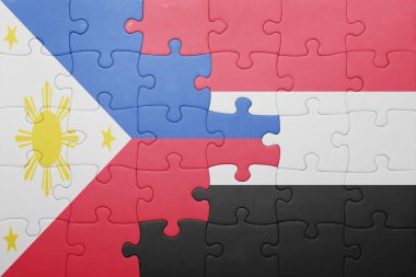 yemen ve Filipinler ulusal bayrak ile bulmaca