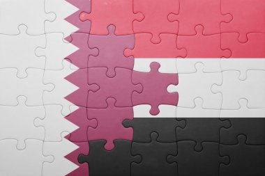 yemen ve Katar ulusal bayrak ile bulmaca