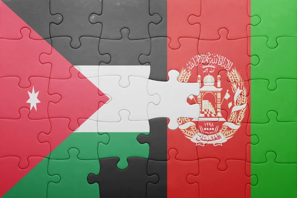 아프가니스탄과 요르단의 국기와 함께 퍼즐 — 스톡 사진