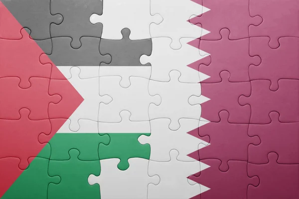Katar ve Filistin Ulusal bayrak ile bulmaca — Stok fotoğraf
