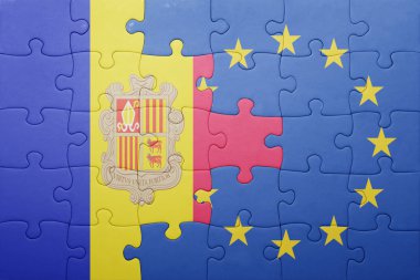 andorra ve Avrupa Birliği'nin ulusal bayrak ile bulmaca