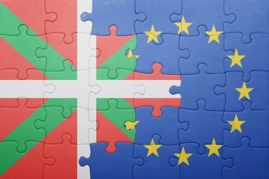 Basquecountry ve Avrupa Birliği'nin ulusal bayrak ile bulmaca