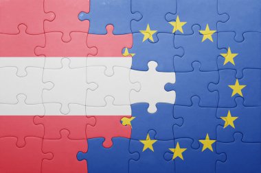 Avusturya ve Avrupa Birliği ulusal bayrak ile bulmaca