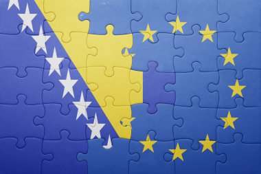 Bosna ve Hersek ve Avrupa Birliği ulusal bayrak ile bulmaca