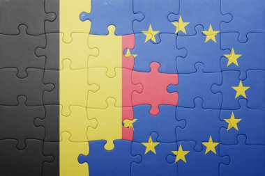 Belçika ve Avrupa Birliği ulusal bayrak ile bulmaca