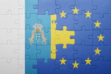 Kanarya Adaları ve Avrupa Birliği'nin ulusal bayrak ile bulmaca