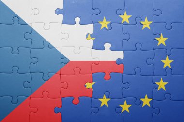 Çek Cumhuriyeti ve Avrupa Birliği'nin ulusal bayrak ile bulmaca