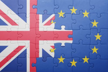 İngiltere ve Avrupa Birliği ulusal bayrak ile bulmaca