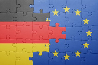Almanya ve Avrupa Birliği ulusal bayrak ile bulmaca
