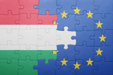 Macaristan ve Avrupa Birliği'nin ulusal bayrak ile bulmaca
