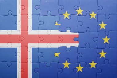 İzlanda ve Avrupa Birliği'nin ulusal bayrak ile bulmaca