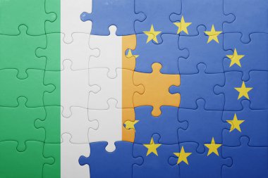İrlanda ve Avrupa Birliği ulusal bayrak ile bulmaca