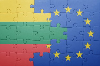 Litvanya ve Avrupa Birliği ulusal bayrak ile bulmaca