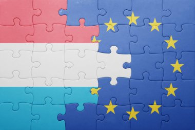 Lüksemburg ve Avrupa Birliği'nin ulusal bayrak ile bulmaca