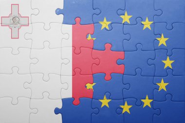malta ve Avrupa Birliği'nin ulusal bayrak ile bulmaca