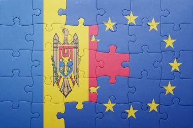 moldova ve Avrupa Birliği'nin ulusal bayrak ile bulmaca