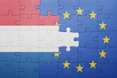 Hollanda ve Avrupa Birliği'nin ulusal bayrak ile bulmaca