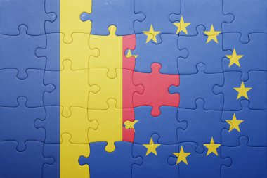 Romanya ve Avrupa Birliği'nin ulusal bayrak ile bulmaca