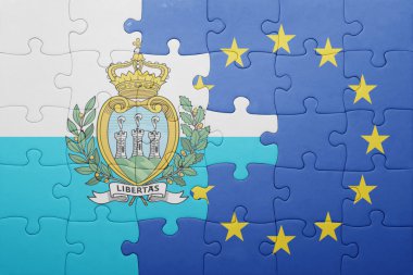 san marino ve Avrupa Birliği'nin ulusal bayrak ile bulmaca