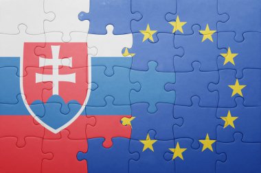Slovakya ve Avrupa Birliği'nin ulusal bayrak ile bulmaca