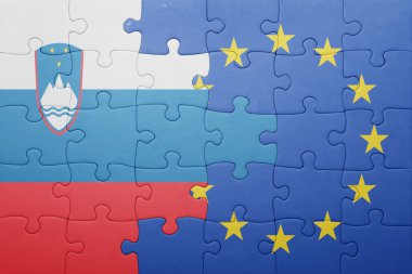 Slovenya ve Avrupa Birliği'nin ulusal bayrak ile bulmaca