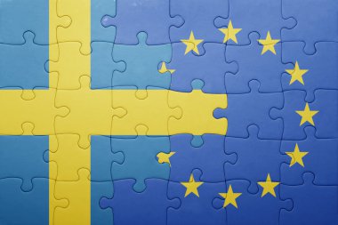 İsveç ve Avrupa Birliği'nin ulusal bayrak ile bulmaca