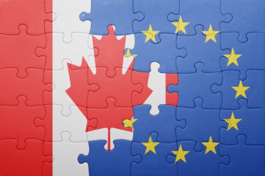 Kanada ve Avrupa Birliği ulusal bayrak ile bulmaca