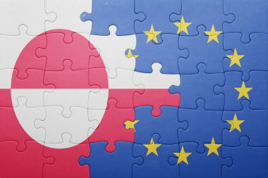 Grönland ve Avrupa Birliği'nin ulusal bayrak ile bulmaca