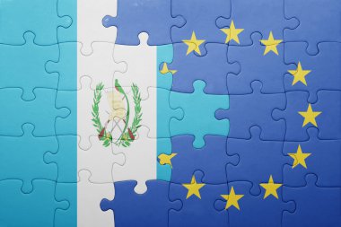 guatemala ve Avrupa Birliği'nin ulusal bayrak ile bulmaca