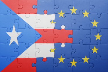 Porto Riko ve Avrupa Birliği ulusal bayrak ile bulmaca