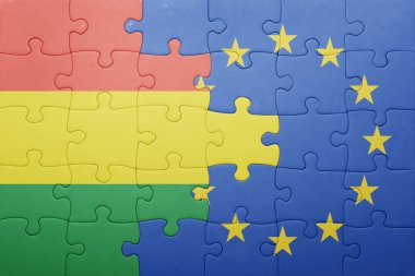 Bolivya ve Avrupa Birliği'nin ulusal bayrak ile bulmaca