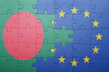 Bangladeş ve Avrupa Birliği'nin ulusal bayrak ile bulmaca