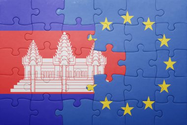 Avrupa Birliği ve Kamboçya Ulusal bayrak ile bulmaca