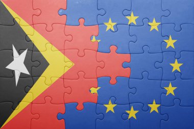 Doğu timor ve Avrupa Birliği'nin ulusal bayrak ile bulmaca