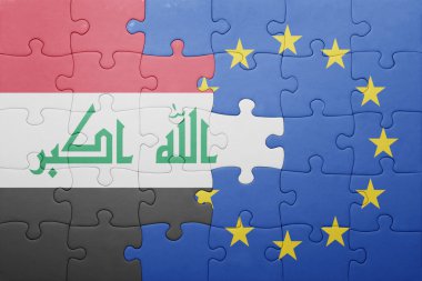 Irak ve Avrupa Birliği ulusal bayrak ile bulmaca