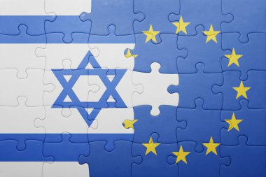 İsrail ve Avrupa Birliği'nin ulusal bayrak ile bulmaca