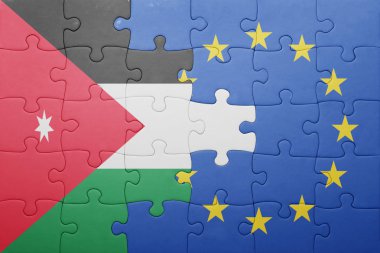 jordan ve Avrupa Birliği'nin ulusal bayrak ile bulmaca