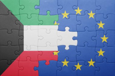 Kuveyt ve Avrupa Birliği ulusal bayrak ile bulmaca