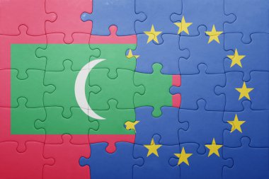 Maldivler ve Avrupa Birliği'nin ulusal bayrak ile bulmaca